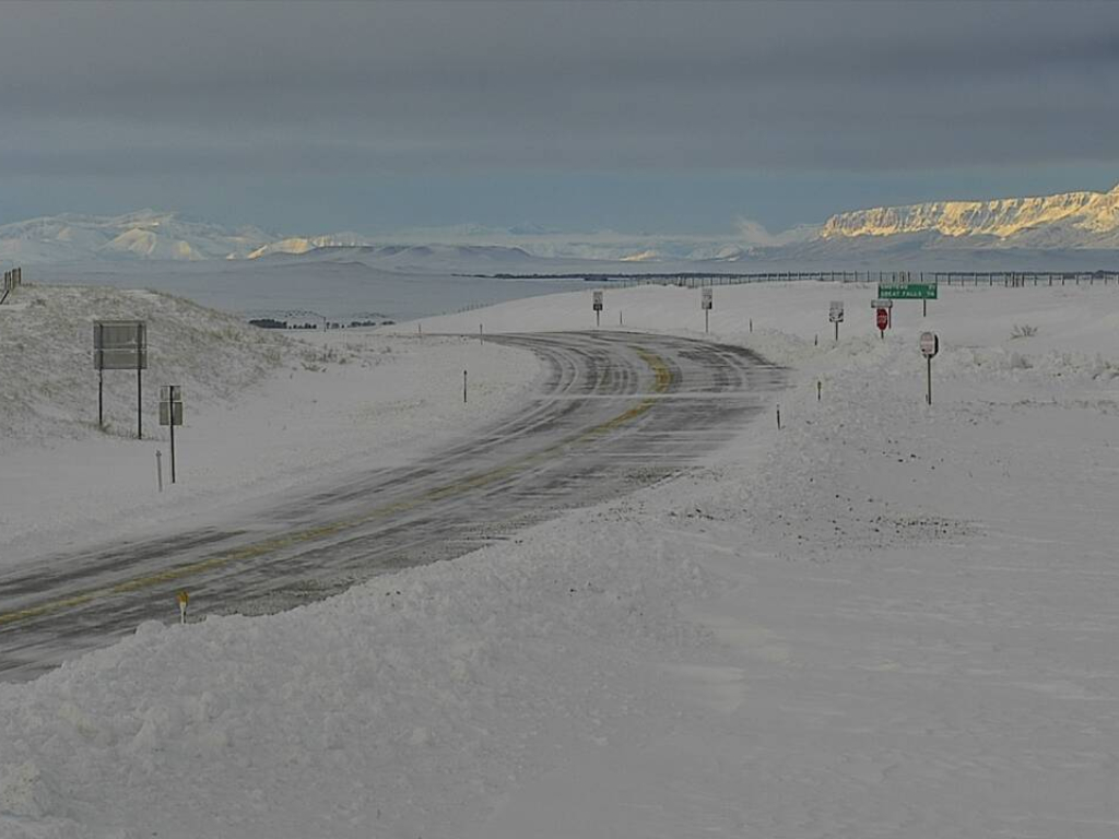 a snow-covered highway