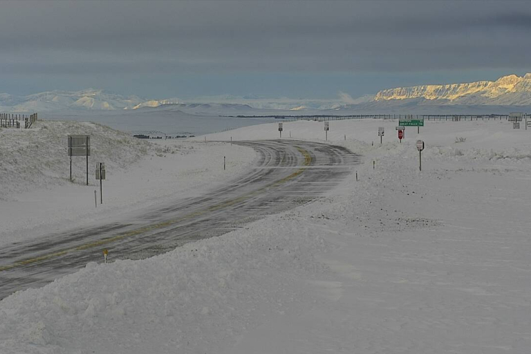 a snow-covered highway